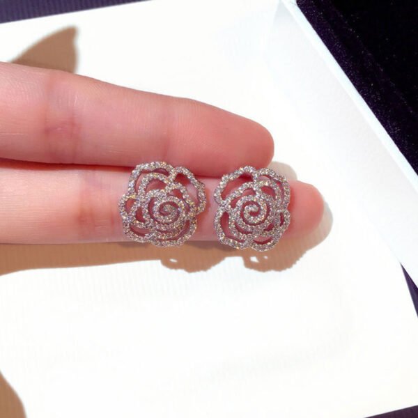 Fashion temperament zircon flower earrings Earrings 3