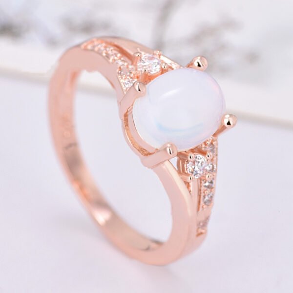 Natural Semi-Precious Moonstone Ring Simple Rings 10