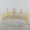 New Fashion Baroque Luxury Crystal AB Bridal Crown Tiara Light Gold Tiara Tiaras for Women Bride Hair Wedding Accessories Accessories 20