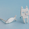 S925 Sterling Silver Stud Earrings Fashion Detachable Cat Fish Pin Studs Cute Comet Silver Earrings Earrings 16