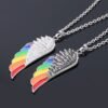 Stainless Steel Wing Pendant Necklace Dripping Oil Necklaces 10