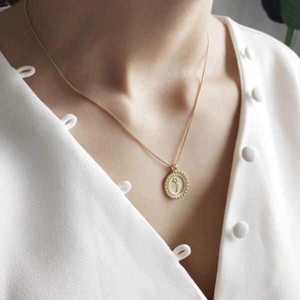 Round brand rose gold necklace Necklaces 4