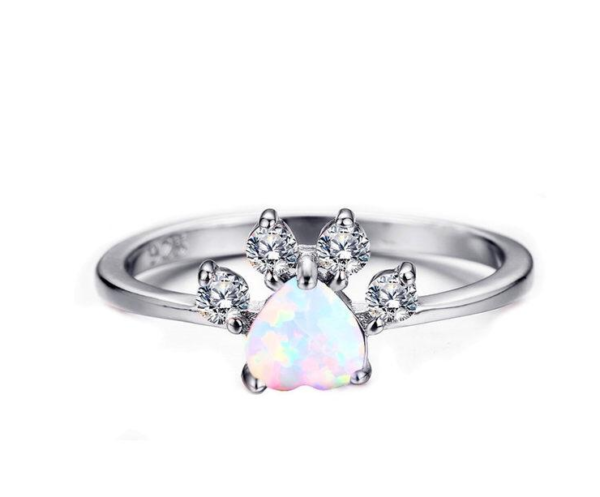 Hand ornament ring rose gold footprint ring jewelry Rings 4