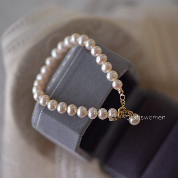 14K Gold Natural Pearl Bracelet Bracelets 7
