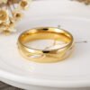 Fashionable Titanium Steel 18K Gold New Couple Rings Rings 9
