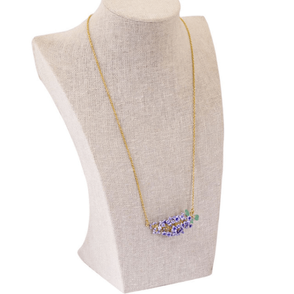 Lavender necklace with gold-plated enamel glaze Necklaces 7