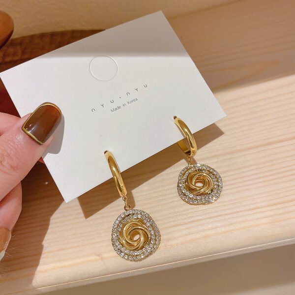 Diamond Circle 925 Silver Needle Earrings Earrings 11