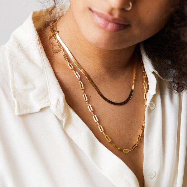Women’s gold-plated titanium steel chain necklace Necklaces 4