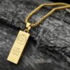Gold Bar Hip Hop Necklace Pendant Necklaces 14