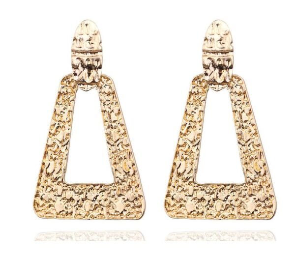 Big Vintage Earrings for Women Gold Silver Black Geometric Statement Earring 2021 Metal Earing Hanging Fashion Jewelry Earrings 7