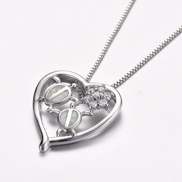 White gold tortoise necklace pendant Necklaces 4
