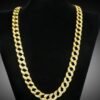 MIAMI CUBAN CHAIN NECKLACE 14K GOLD FINISH ICED OUT FULL STONE Necklaces 10