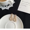 Hollow Water Drop Earrings with Pearl and Diamonds Earrings 15