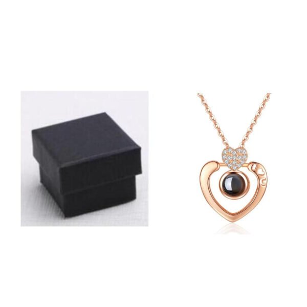 Plated 925 sterling silver rose gold pendant 100 languages I love you heart-shaped diamond ornaments Accessories 8