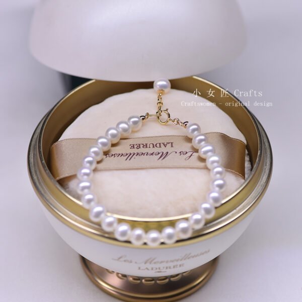 14K Gold Natural Pearl Bracelet Bracelets 9