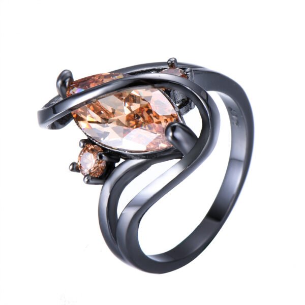 Black Gold S Shaped Zircon High End Diamond Ring For Men Rings 9