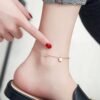Rose Gold Color Anklet Lucky Star Chain for Woman Jewelry 316 L Titanium Steel Valentine Gift Never Fade Top Quality Accessories 10