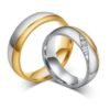 Romantic Wedding Rings For Lover Gold-Color Stainless Steel Couple Rings For Engagement Party Jewelry Wedding Bands Rings 7