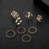 8-Piece Retro Metal Smooth Twist Cross Ring Set Rings 18 8-Piece Retro Metal Smooth Twist Cross Ring Set Rings 18