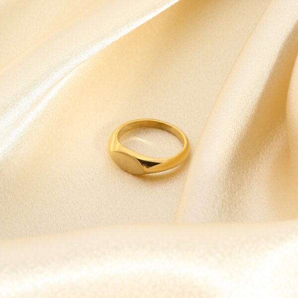 Women’s Light Luxury Trendy 18K Stainless Steel Gold-plated Ring Rings 6