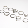 Purple Diamond Ring Set Hollow Twist Palm Crown Joint Combination 10 Pieces Rings 14