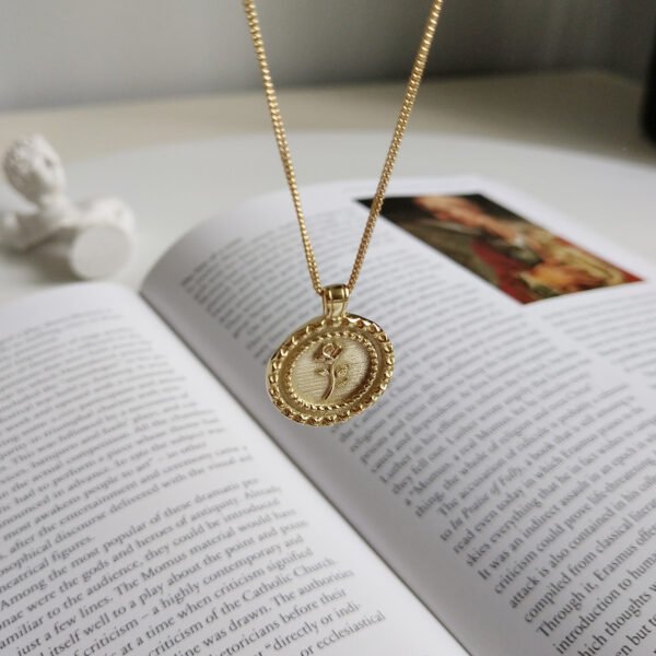 Round brand rose gold necklace Necklaces 3