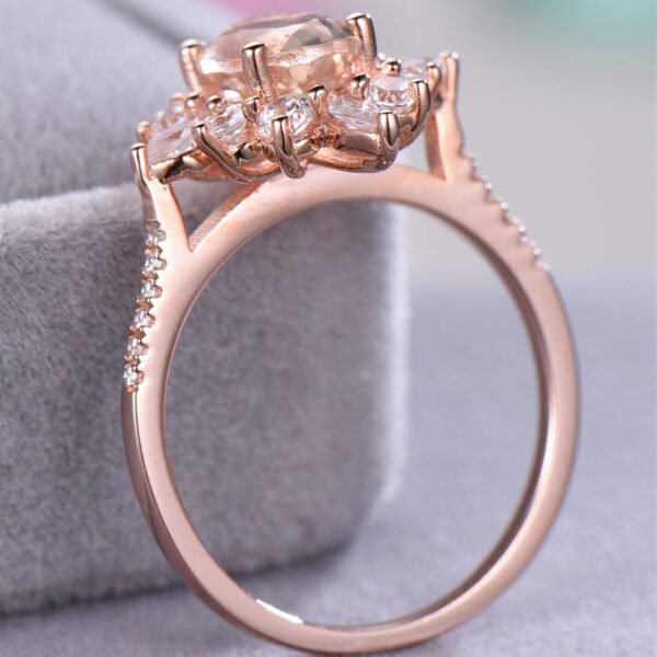 Flower Rings With Unique Snowflake Design Rose Gold Color Cubic Zirconia Jewelry Fashion Party Women Finger Ring Christmas 8