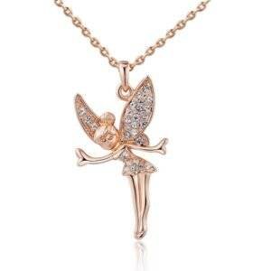 Crystal Fairy Necklace in 18K Rose Gold Necklaces