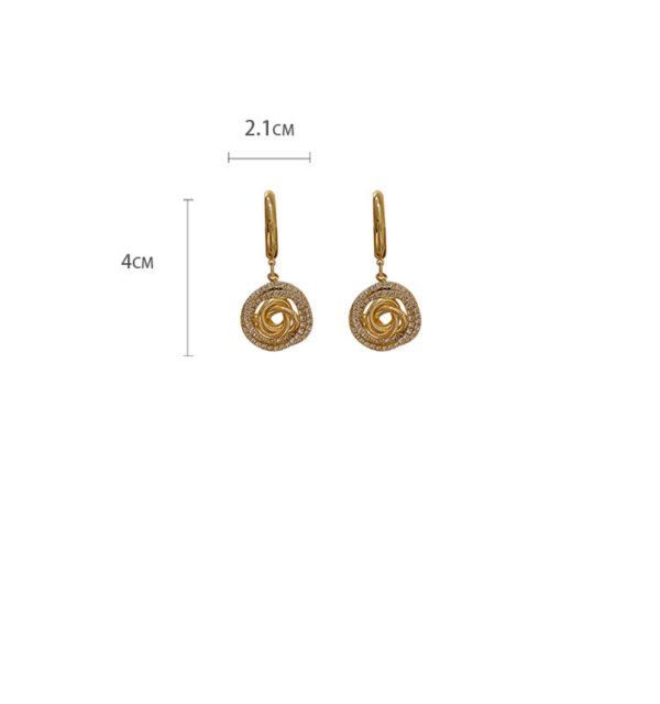 Diamond Circle 925 Silver Needle Earrings Earrings 7
