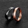 Crown Queen Titanium Steel Black Couple Ring Rings 11