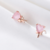 Silver forest series small pink crystal love candy earrings Earrings 9