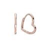 Sterling Silver Rose Gold Asymmetric Heart Earrings Earrings 8