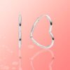 Sterling Silver Rose Gold Asymmetric Heart Earrings Earrings 12