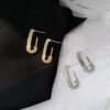 S925 Paper Clip Full Diamond Earrings Women Earrings 18