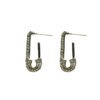 S925 Paper Clip Full Diamond Earrings Women Earrings 12