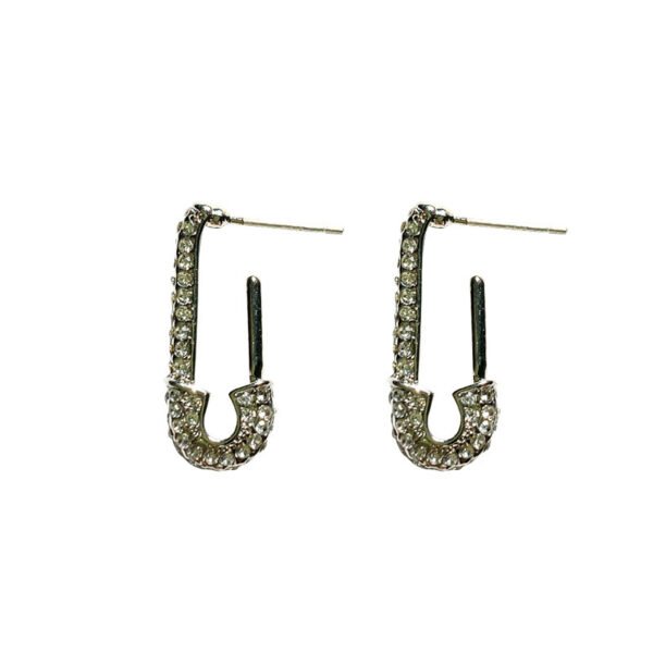 S925 Paper Clip Full Diamond Earrings Women Earrings 4