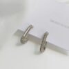 S925 Paper Clip Full Diamond Earrings Women Earrings 16