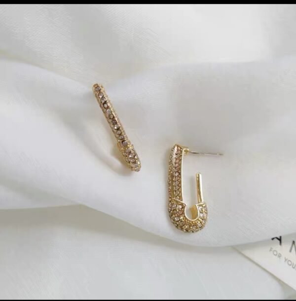 S925 Paper Clip Full Diamond Earrings Women Earrings 9