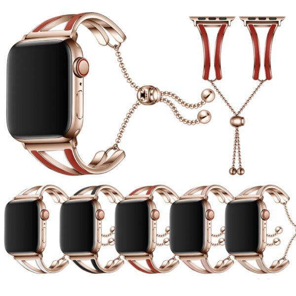 Suitable For Apple Watch Strap Female Rose Gold Stainless Steel watches 3