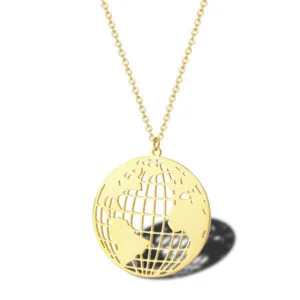 Map Necklace Titanium Steel Necklace Gold Plated Ladies Clavicle Chain Necklaces