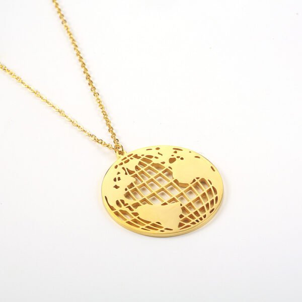 Map Necklace Titanium Steel Necklace Gold Plated Ladies Clavicle Chain Necklaces 5