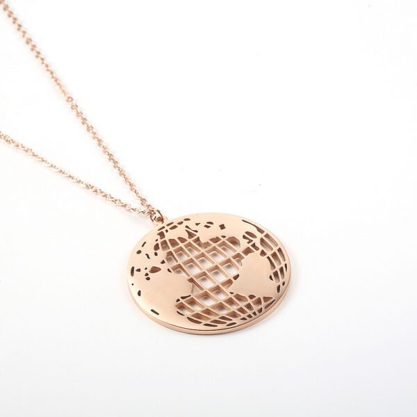 Map Necklace Titanium Steel Necklace Gold Plated Ladies Clavicle Chain Necklaces 8