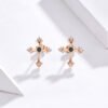 Vintage Rose Gold Plated Cross Stud Earrings Earrings 9 Vintage Rose Gold Plated Cross Stud Earrings Earrings 9
