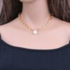 Shaped Pearl Copper Peach Heart Simple and Versatile Accessories 11