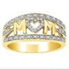 Mom Ring  Gold Plated Diamond Heart Ring Rings 16