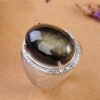 S925 Silver Inlaid Obsidian Ring Natural Gold Obsidian Ring Rings 11 S925 Silver Inlaid Obsidian Ring Natural Gold Obsidian Ring Rings 11