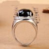 S925 Silver Inlaid Obsidian Ring Natural Gold Obsidian Ring Rings 10 S925 Silver Inlaid Obsidian Ring Natural Gold Obsidian Ring Rings 10