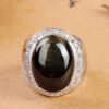 S925 Silver Inlaid Obsidian Ring Natural Gold Obsidian Ring Rings 12 S925 Silver Inlaid Obsidian Ring Natural Gold Obsidian Ring Rings 12