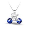 Fashion Silver-plated Blue Diamond Bicycle Pendant Necklaces 9