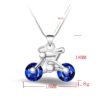 Fashion Silver-plated Blue Diamond Bicycle Pendant Necklaces 10
